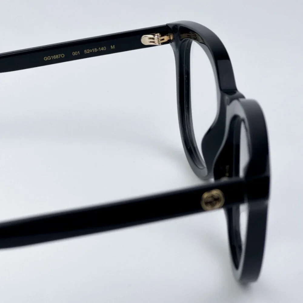 Gucci Women Black Oval BRAND NEW Eyeglasses GG1687O 001